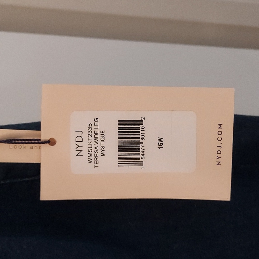 🚨SALE🚨 NYDJ Women's Dark Blue Teresa Wide Leg Jeans NWT - Picture 15 of 16